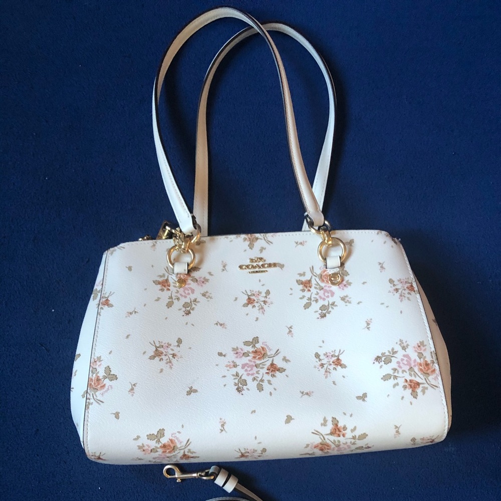 EUC COACH ETTA CARRYALL WITH ROSE BOUQUET PRINT
